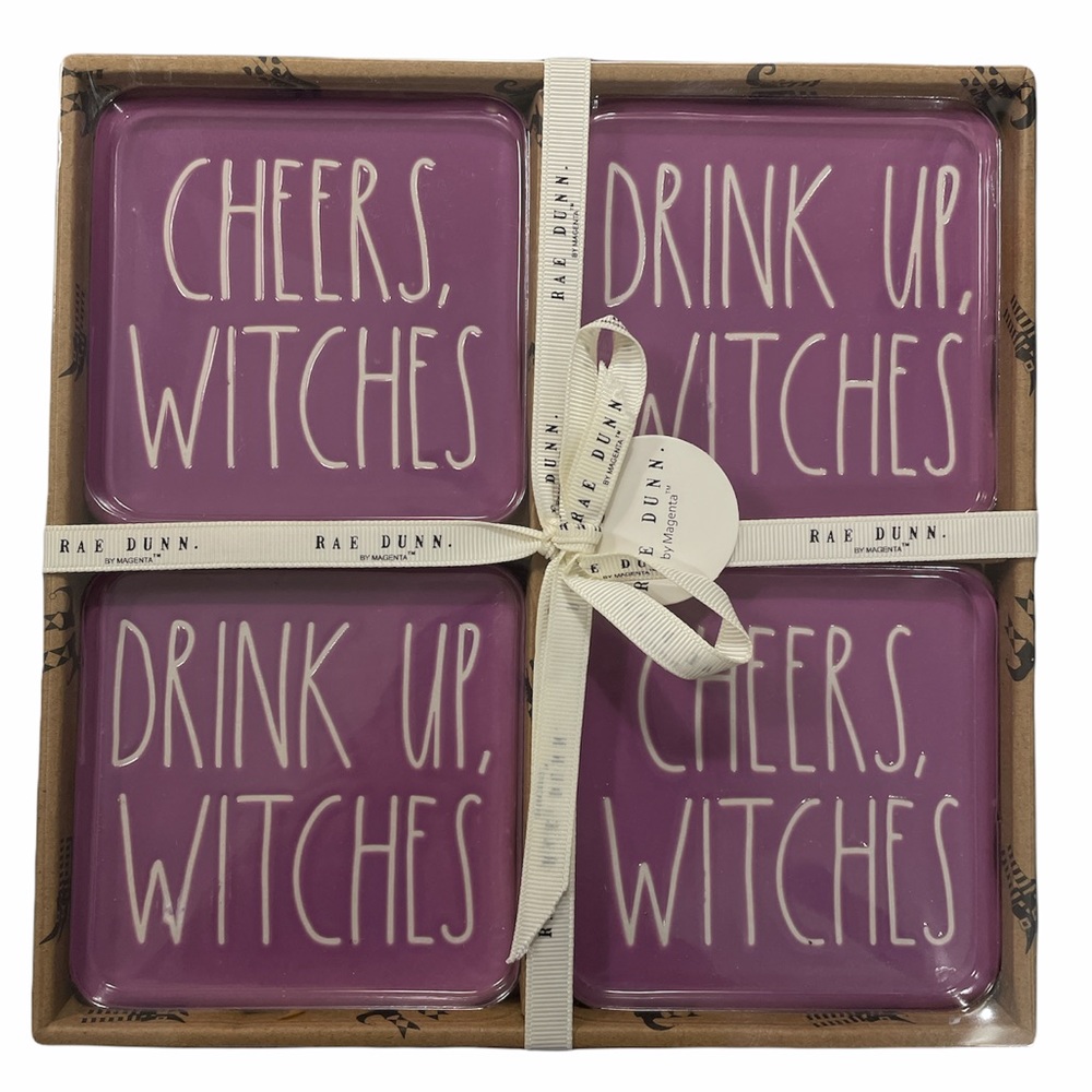 NEW Rae Dunn CHEERS WITCHES & DRINK UP WITCHES Coaster